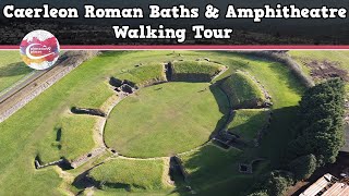 CAERLEON ROMAN BATHS amp AMPHITHEATRE WALES  Walking Tour  Pinned on Places [upl. by Ring]