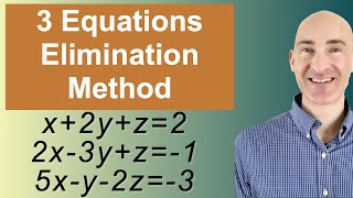 Solving Systems of 3 Equations Elimination [upl. by Avla]