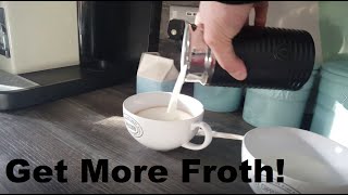 How to Get More Froth from Your Nespresso Coffee Aeroccino  Nespresso tips and help [upl. by Egroeg30]