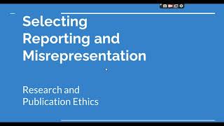 Selective Reporting and Misrepresentation of data Research and Publication ethics Phd coursework [upl. by Franci]