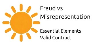 Fraud vs Misrepresentation  Other Essential Elements of a Valid Contract  CA CPT  CS amp CMA [upl. by Dari]